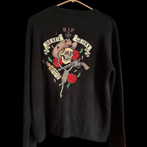 Lucky 13 Embroidered Sweater Cardigan - Picture 1 of 8